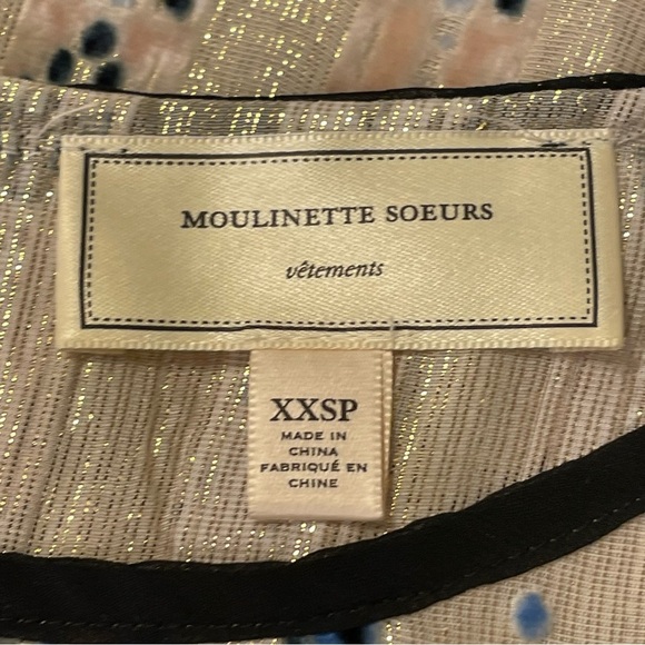 MOULINETTE SOEURS x ANTHROPOLOGIE NWOT High Peasant Posey Top in Red Rouge Motif - Picture 6 of 8